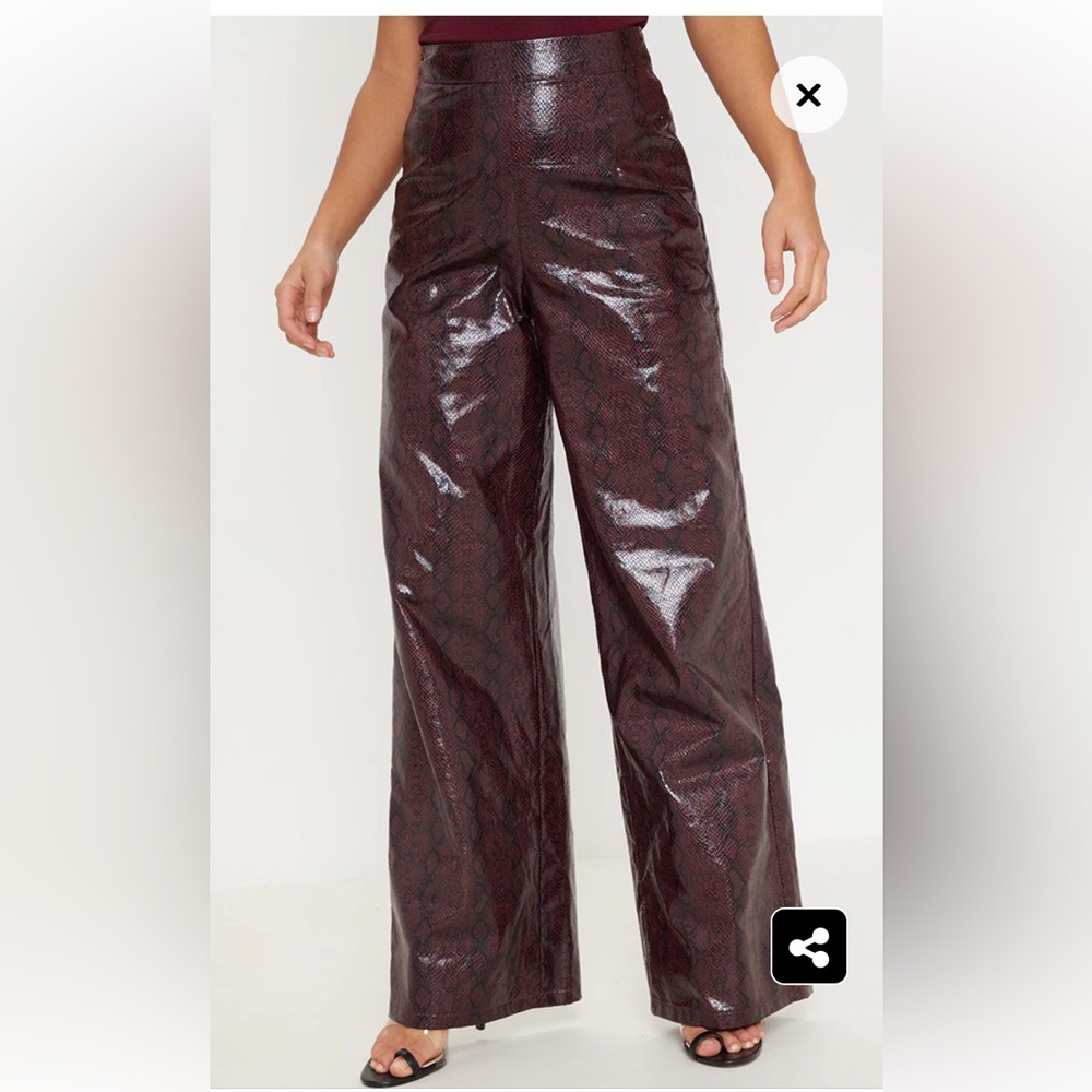 Pretty Little Thing Brown Faux Snakeskin Pants